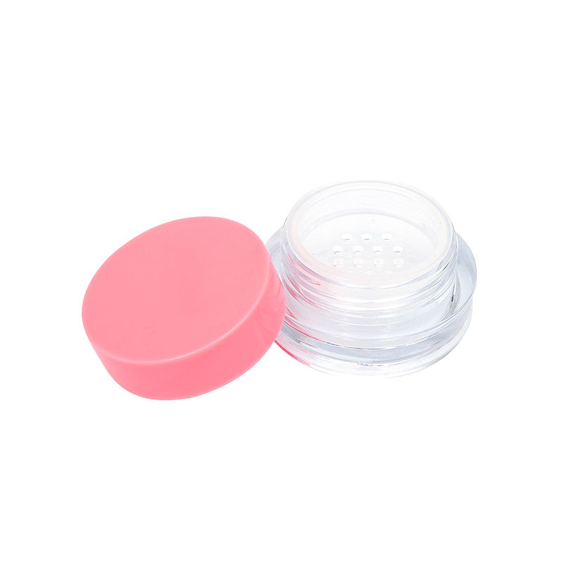 2422-3 Pink Lid Round Single Grid Loose Powder Case