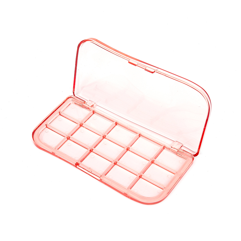 2417 Transparent Pink Square 15 Grid Eyeshadow Case