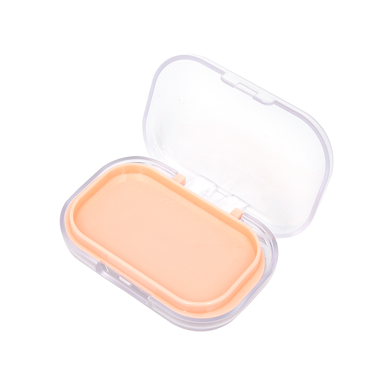 2419 Light Orange Square Single Grid Blush Case