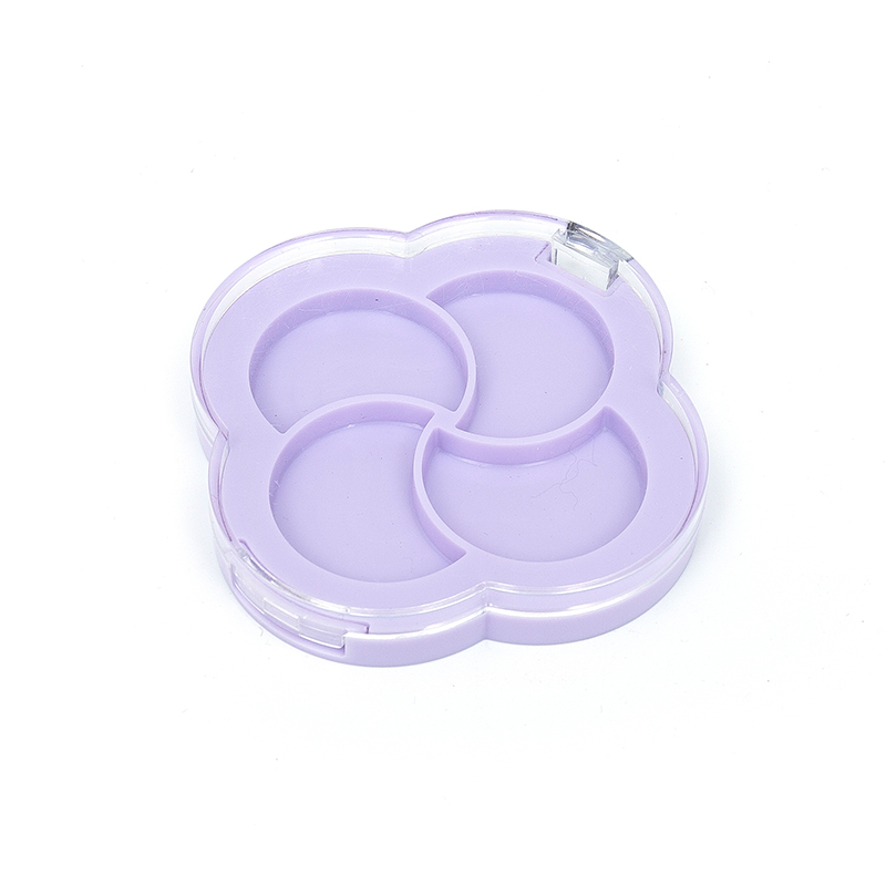 2411-5 Purple Round 4 Grid Eyeshadow Case