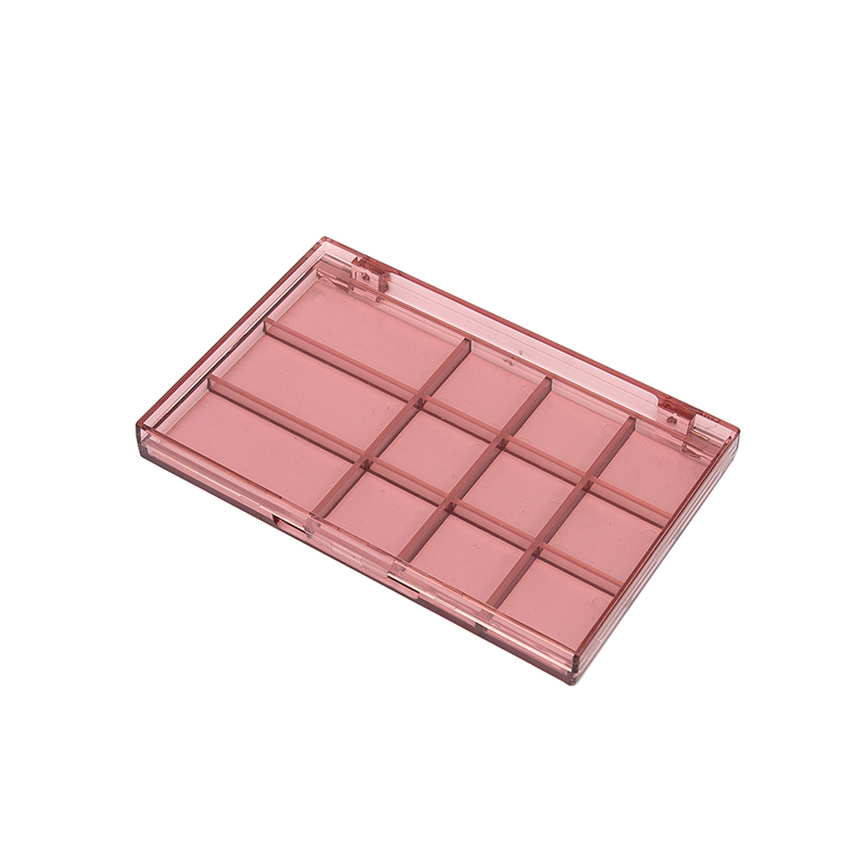 2304 Transparent Dusty Rose 9+3 Grid Eyeshadow Case