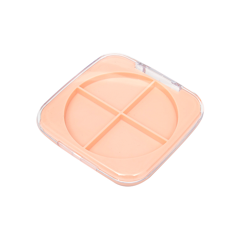 2413 Light Orange Square 4 Grid Eyeshadow Case