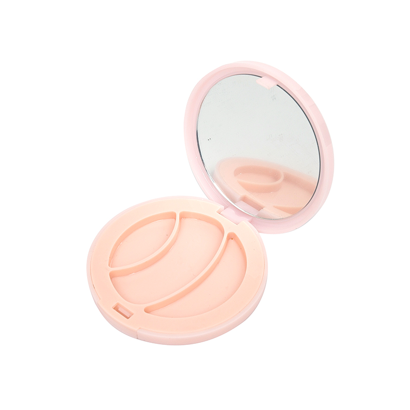 2319 Light Pink Round 3 Grid Blush Case with Mirror