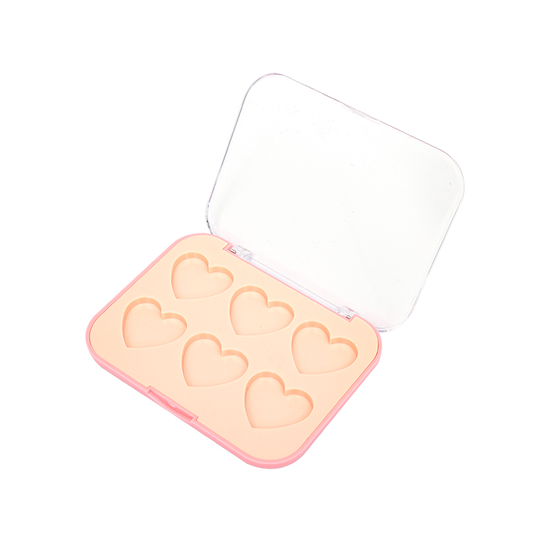 2307 Cat Head-Pink Square 6 Grid Eyeshadow Case