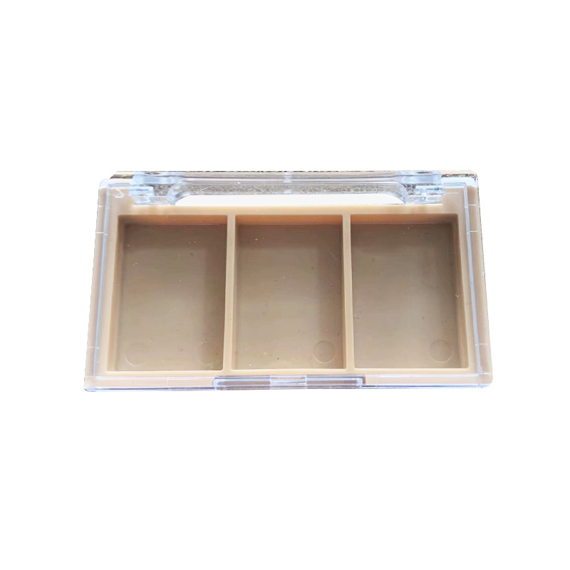 2202-3 Transparent Square Three-Grid Eyeshadow Case