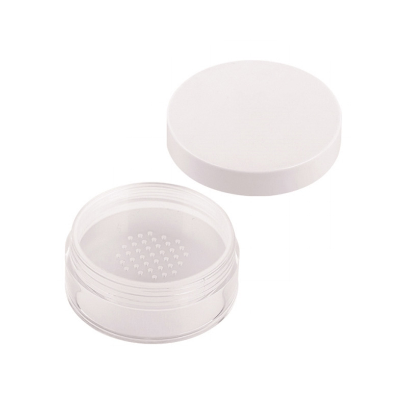 2022 White Round Single Grid Powder Case