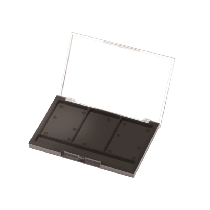 833-3 Black Square Three-Grid Brow Powder Case