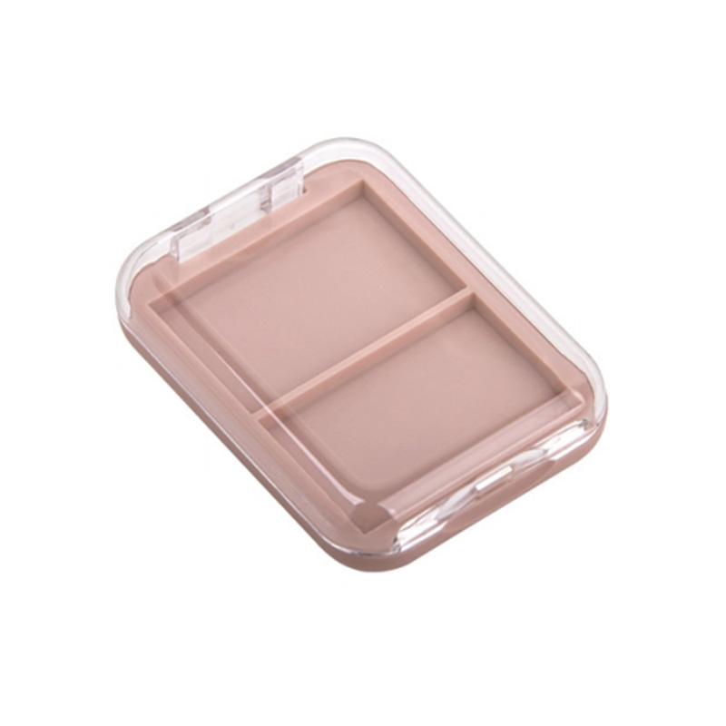 2026-2 Dark Brown Round Two-Grid Blush Case