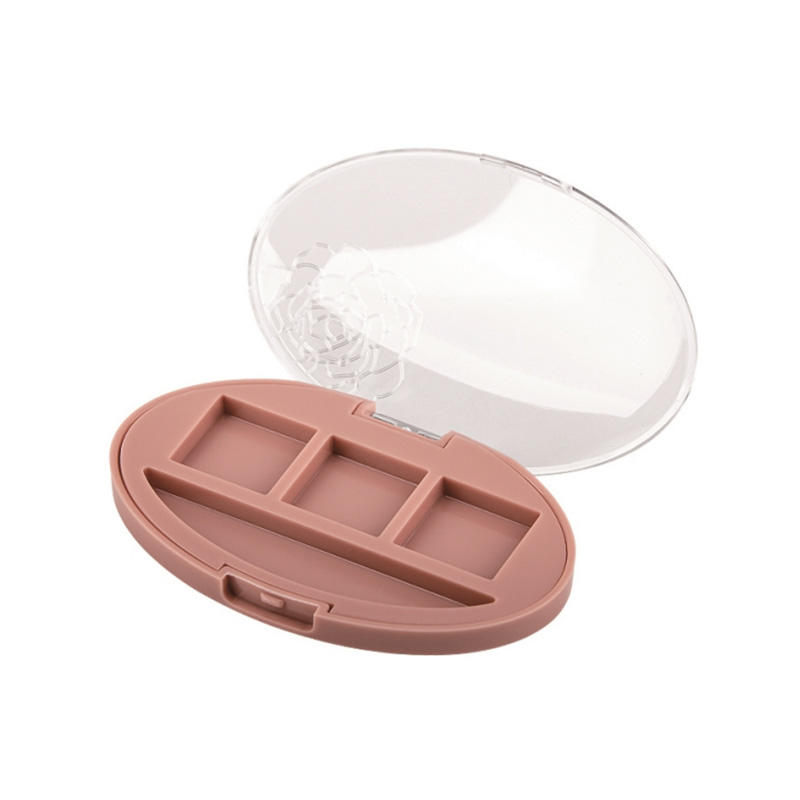 2026-3 Pink Round Three-Grid Brow Powder Case