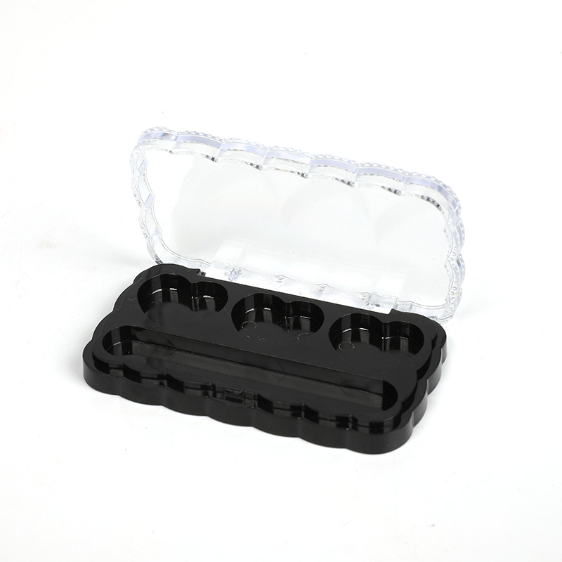 2404-3 Heart Black Square Three-Grid Brow Powder Case