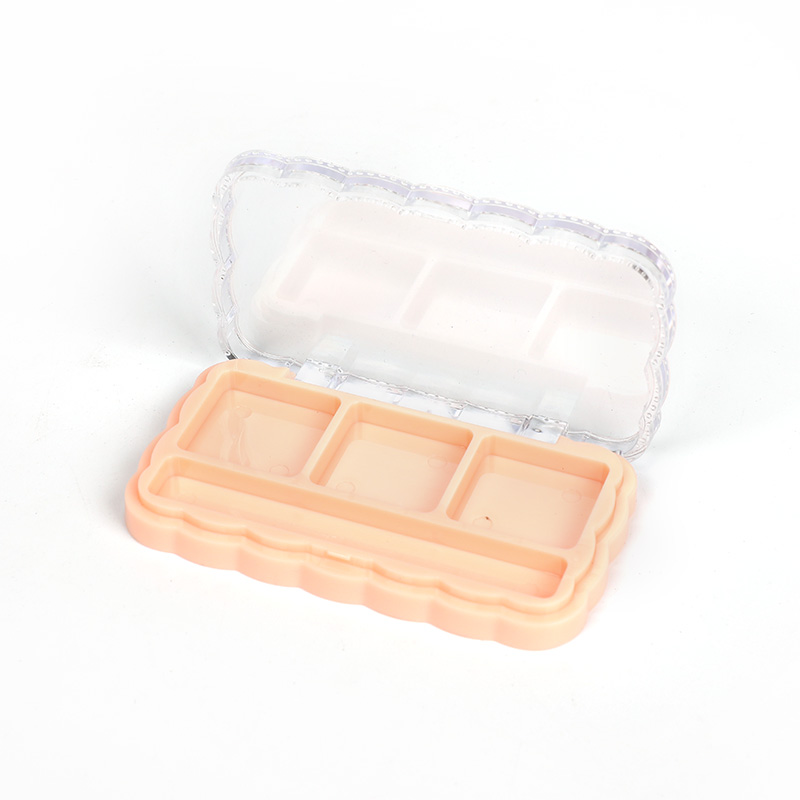 2404-3 Orange Square Three-Grid Brow Powder Case