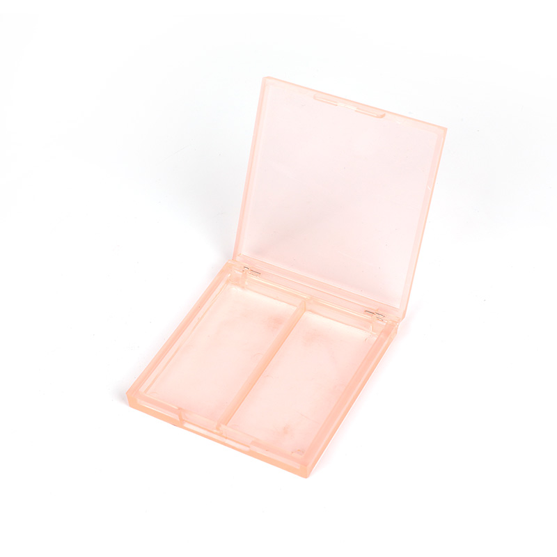 801-2 Transparent Orange Two-Grid Blush Case