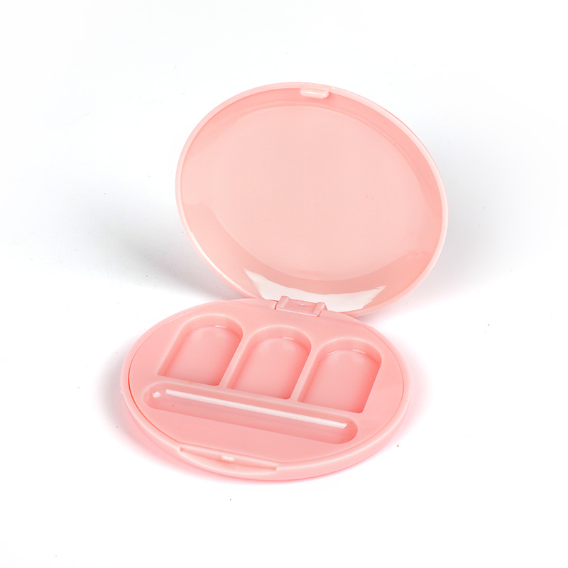 2405-3 Pink Round Three-Grid Brow Powder Case