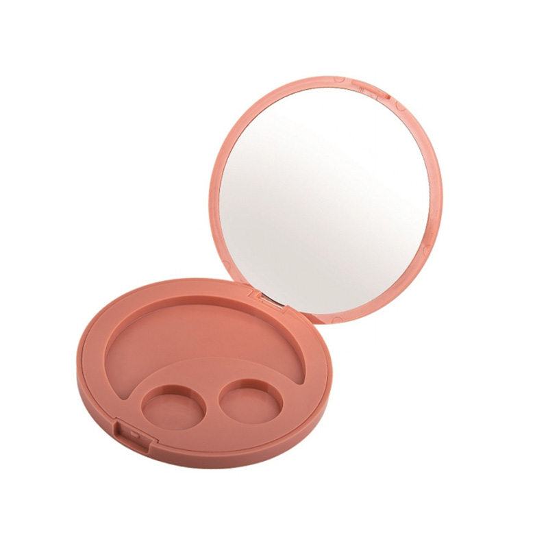 506-3 Coral Round Three-Grid Blush Case