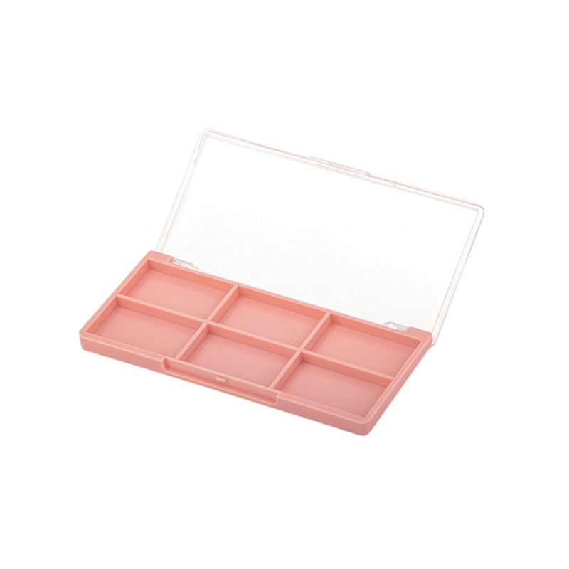 1006-6 Pink Square Six-Grid Blush Case