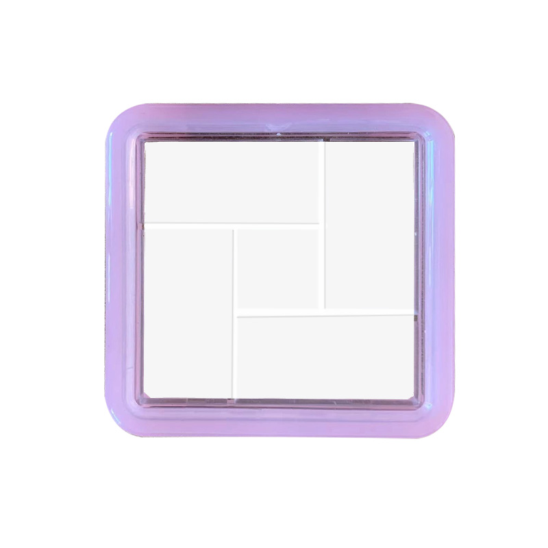 2314-5 Transparent Pink Framed Square Five-Grid Blush Case