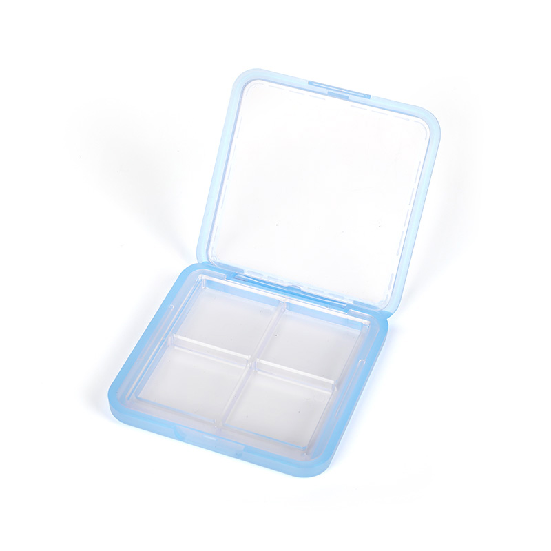 2314-4 Transparent Blue Framed Square Four-Grid Blush Case