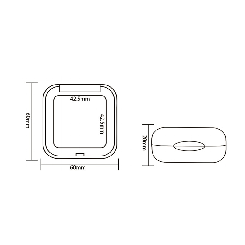 2016 Transparent Round Single-Grid Powder Case