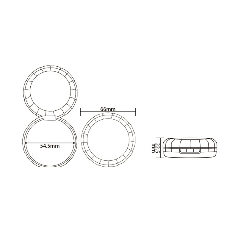 2016 Transparent Round Single-Grid Powder Case