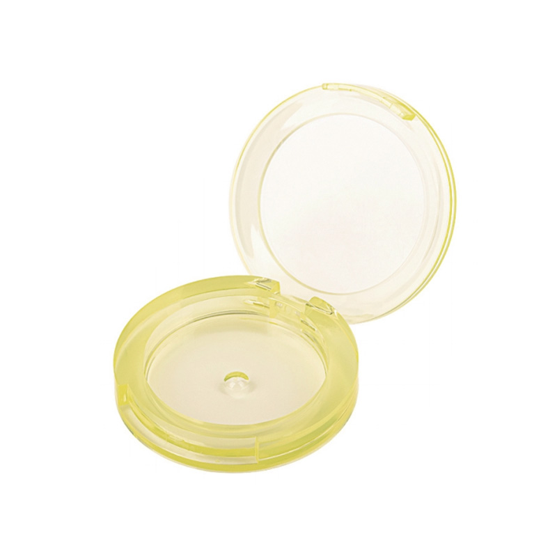 2019 Transparent Yellow Round Single-Grid Powder Case