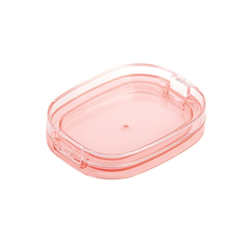 2034 Transparent Pink Square Single-Grid Powder Case