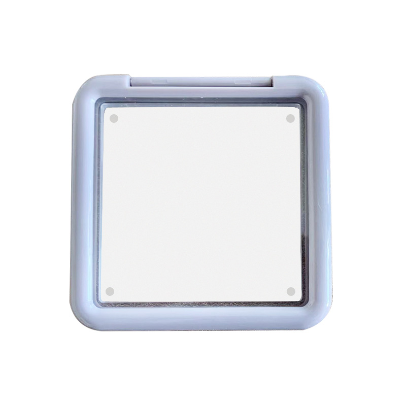 2314-1 Transparent White Frame Square Single-Grid Powder Case