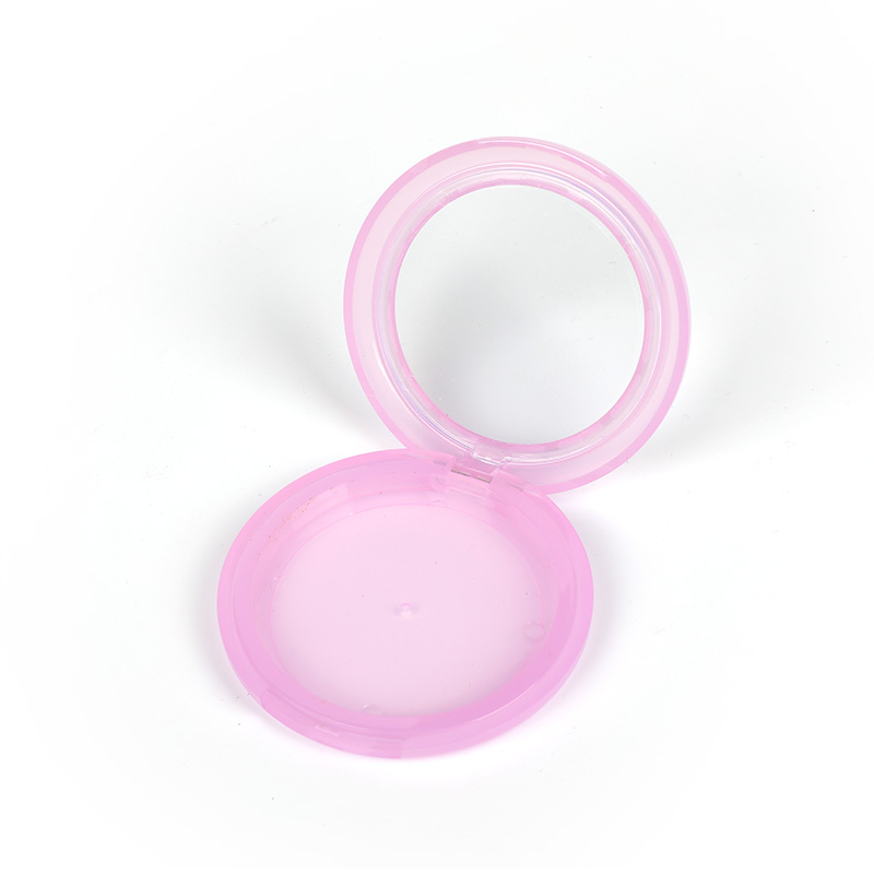 2401-1 Transparent Pink Round Single-Grid Powder Case