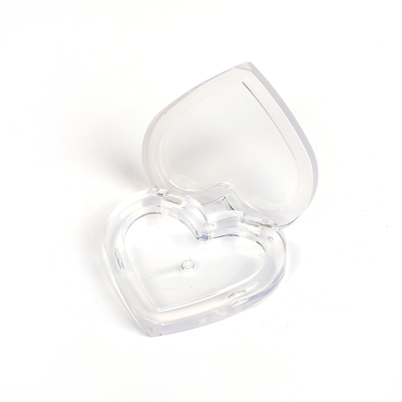 2409 Transparent Heart-Shaped Single-Grid Powder Case