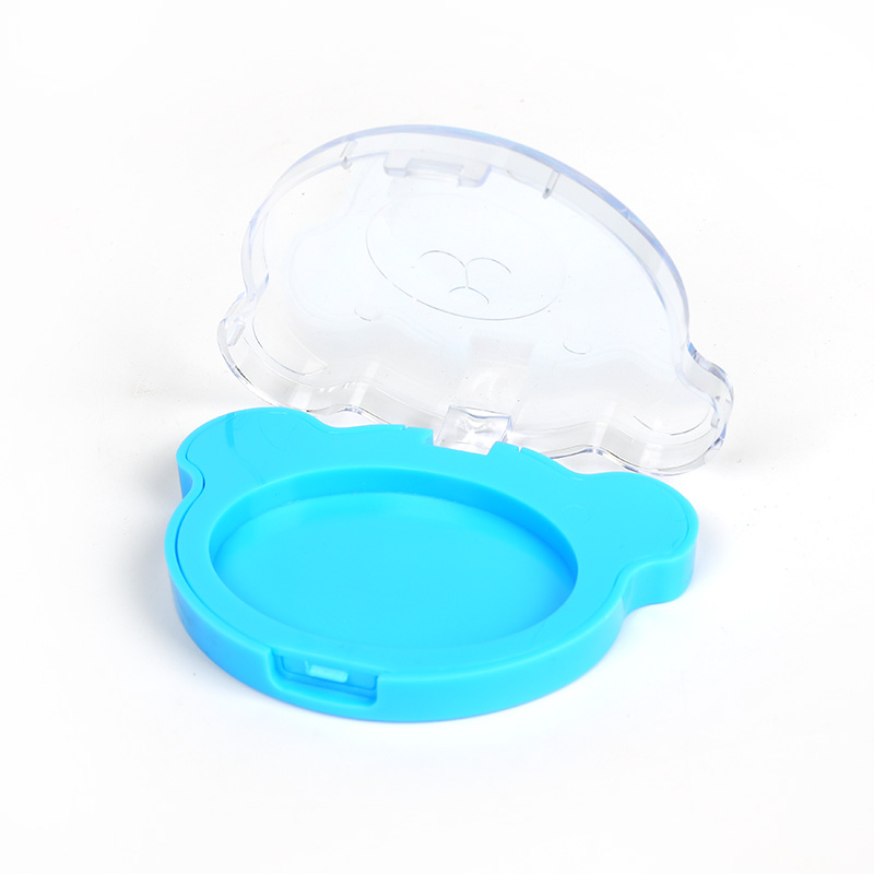 2207-1 Blue Bear Face Single-Grid Powder Case