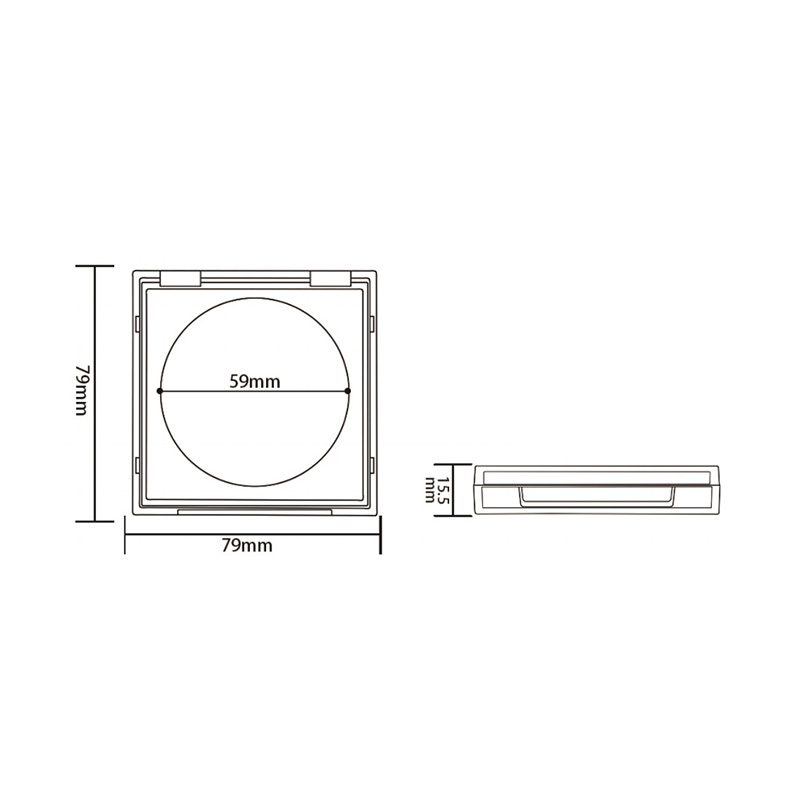 2016 Transparent Round Single-Grid Powder Case