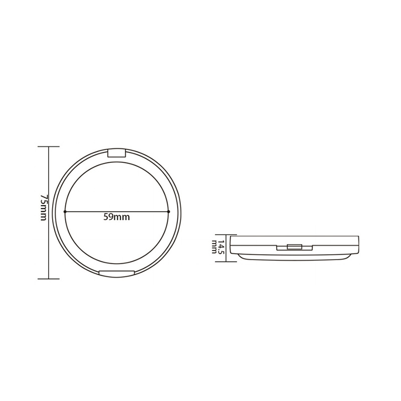 2016 Transparent Round Single-Grid Powder Case