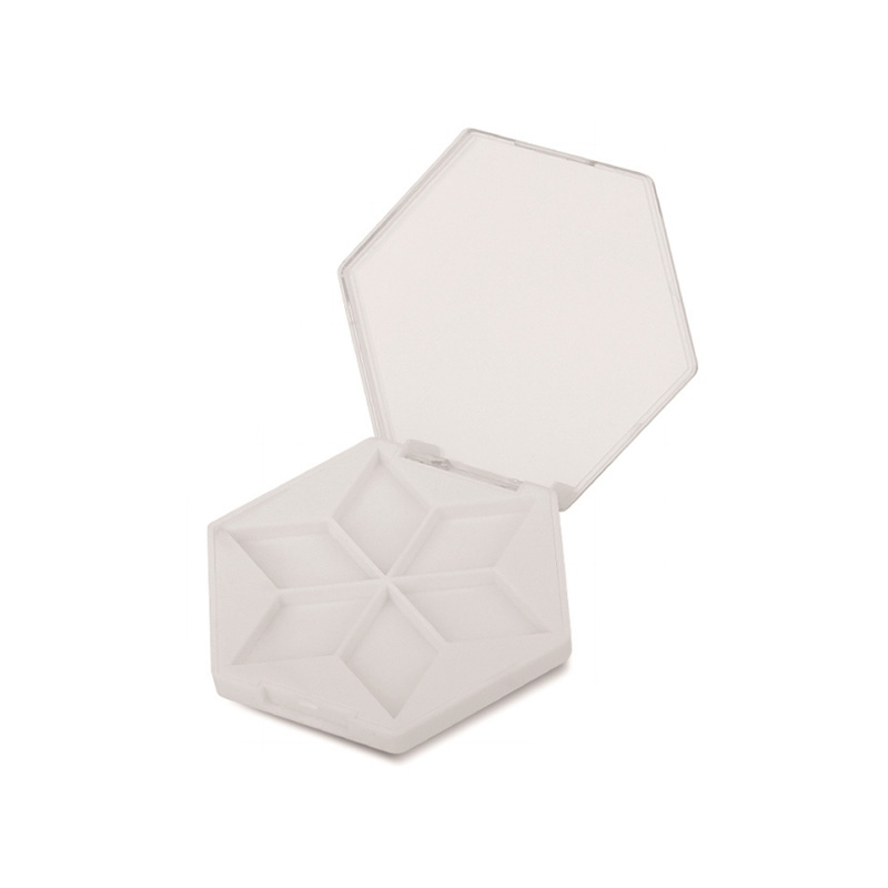 406-6 White Hexagonal 6 Grids Eyeshadow Case