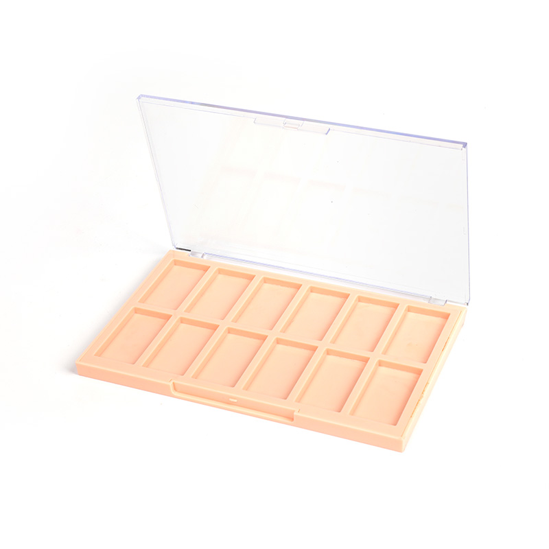 1007-12 Orange Square 12 Grids Eyeshadow Case