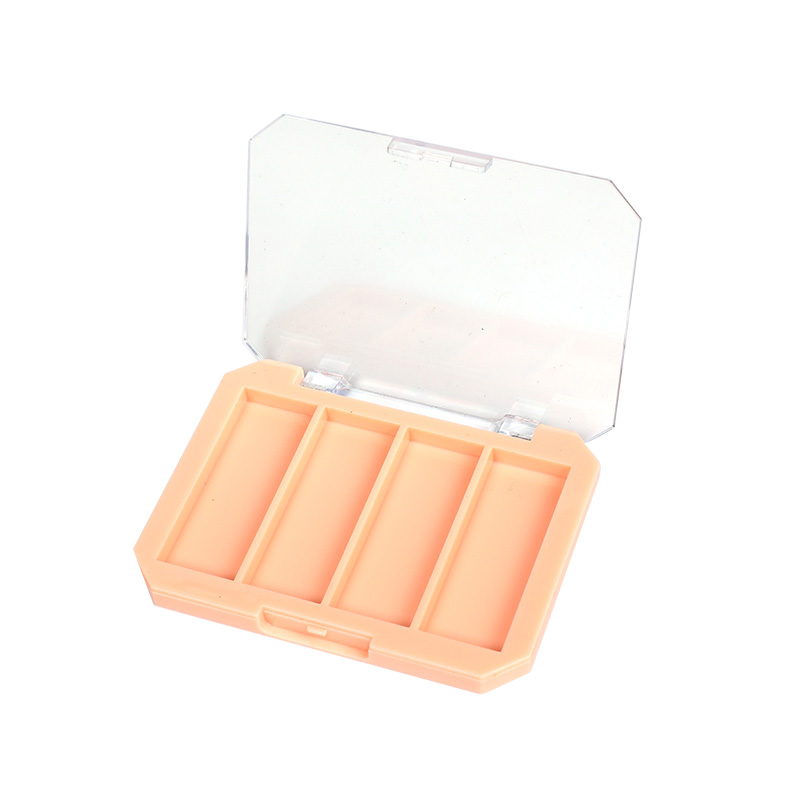 2302-4 Orange Square 4 Grids Eyeshadow Case