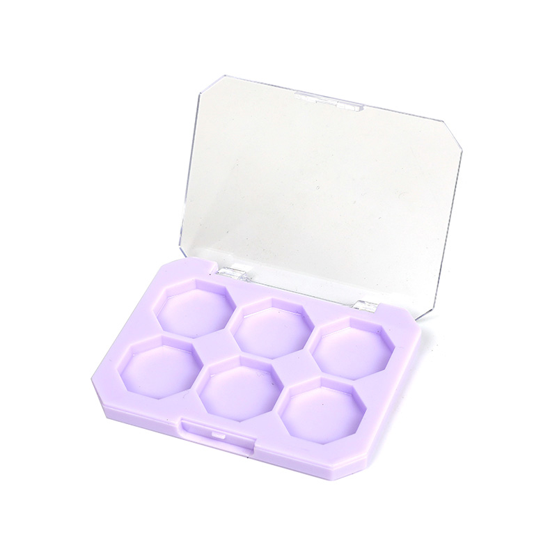 2302-6 Purple Square 6 Grids Eyeshadow Case