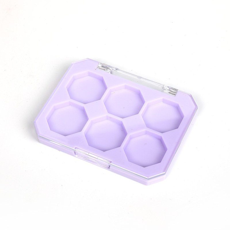 2304-8+2 Transparent Blue Square 8+2 Grids Eyeshadow Case