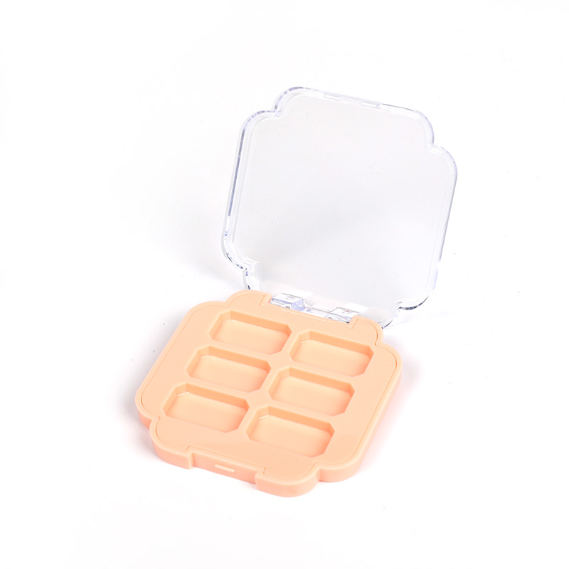 2301-6 Orange Square 6 Grids Eyeshadow Case