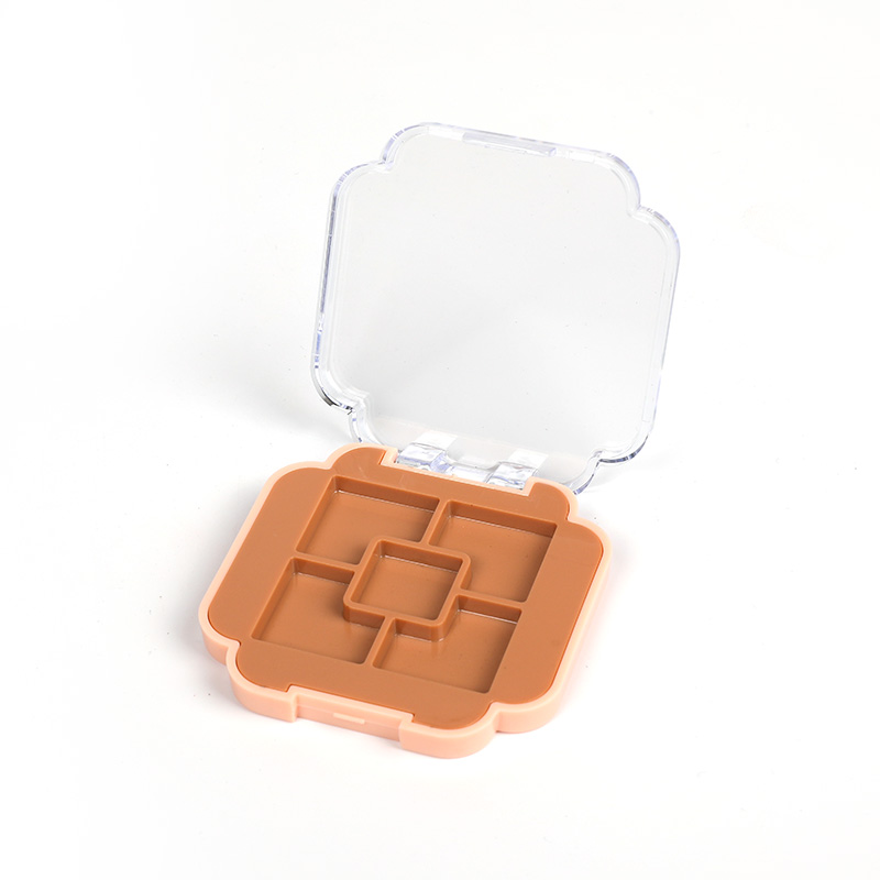 2301-5 Brown Square 5 Grids Eyeshadow Case