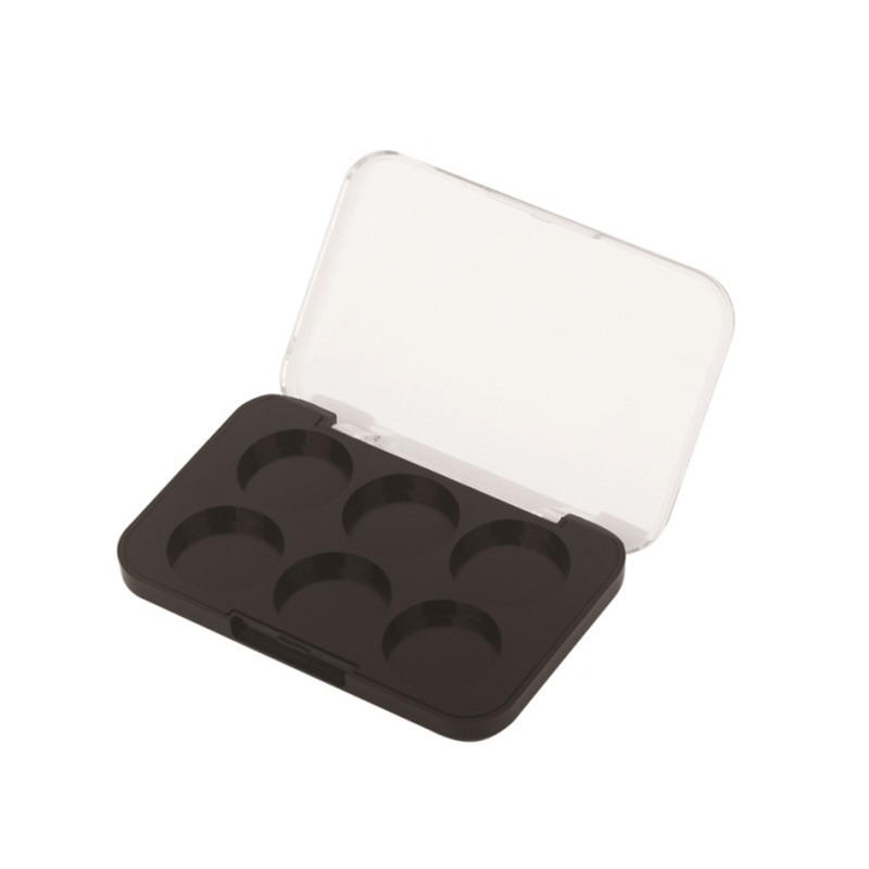 617-6 Black Square 6 Grids Eyeshadow Case