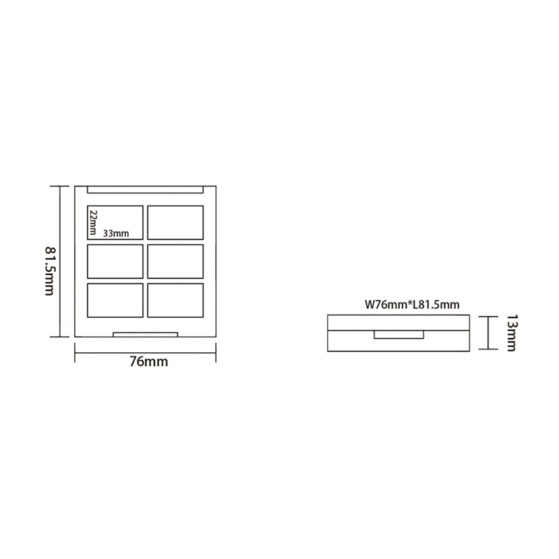 1003-4 Square 4 Grids Eyeshadow Case