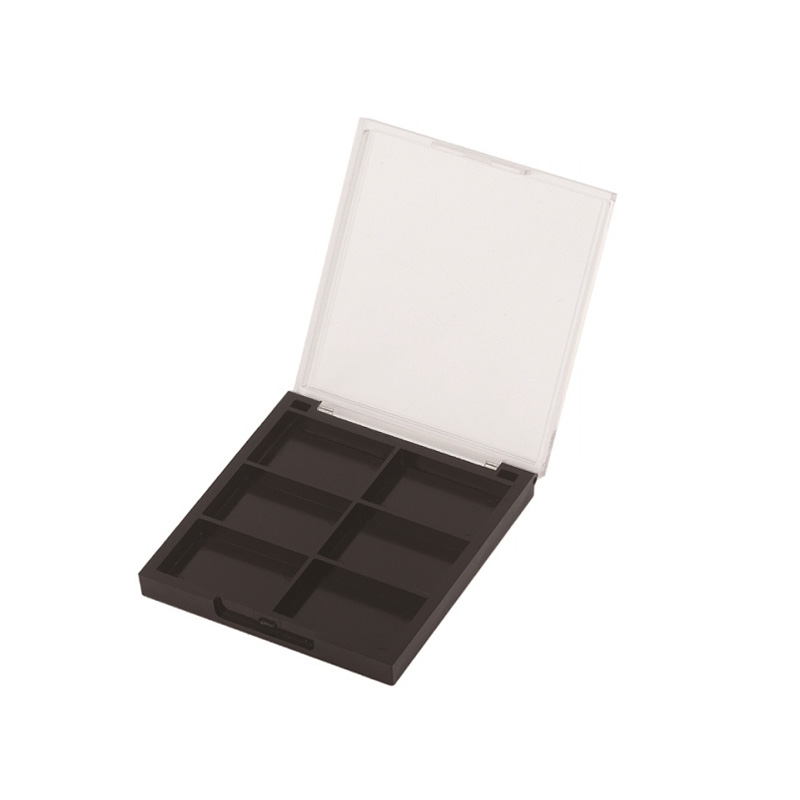 806 Black Square 6 Grids Eyeshadow Case