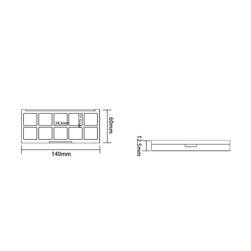 1003-4 Square 4 Grids Eyeshadow Case