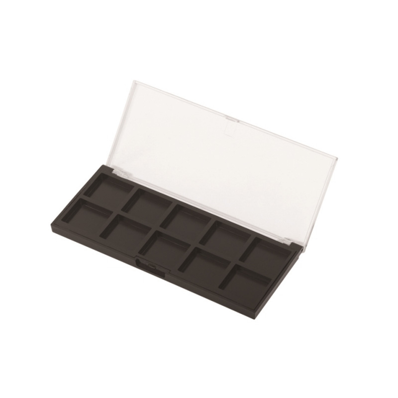 908-10 Black Square 10 Grids Eyeshadow Case