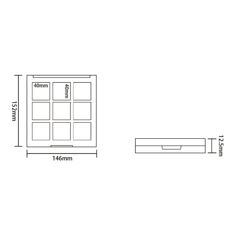 1003-4 Square 4 Grids Eyeshadow Case