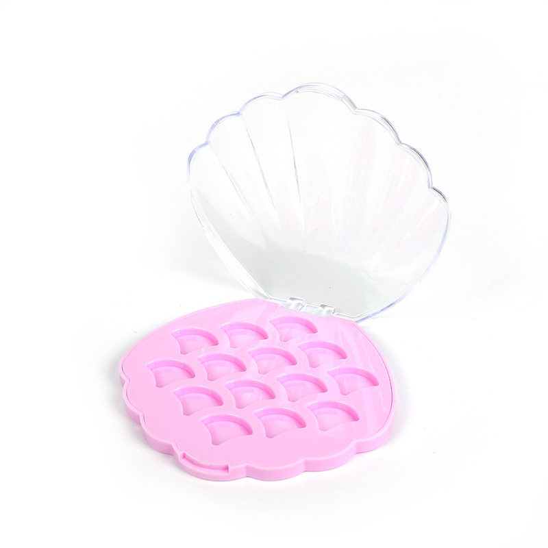 Pink Large Shell-shaped 14 Grids Eyeshadow Case