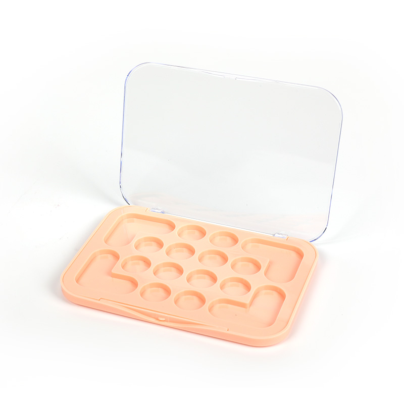 2031-12+4 Orange Square 12+4 Grids Eyeshadow Case