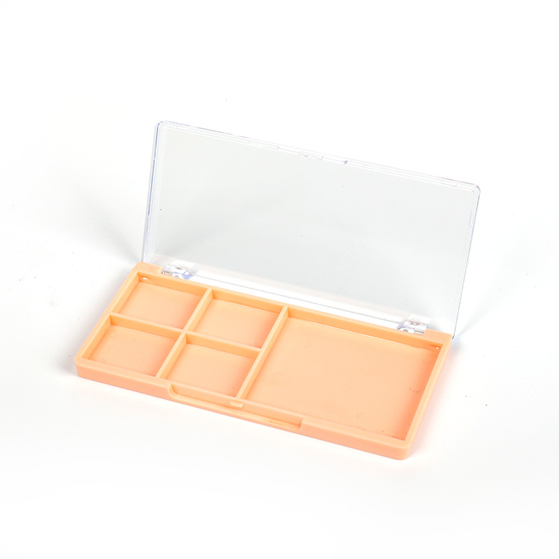 1006-4+1 Orange Square 4+1 Grids Eyeshadow Case