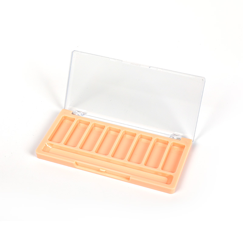 1006-8 Orange Square 8 Grids Eyeshadow Case