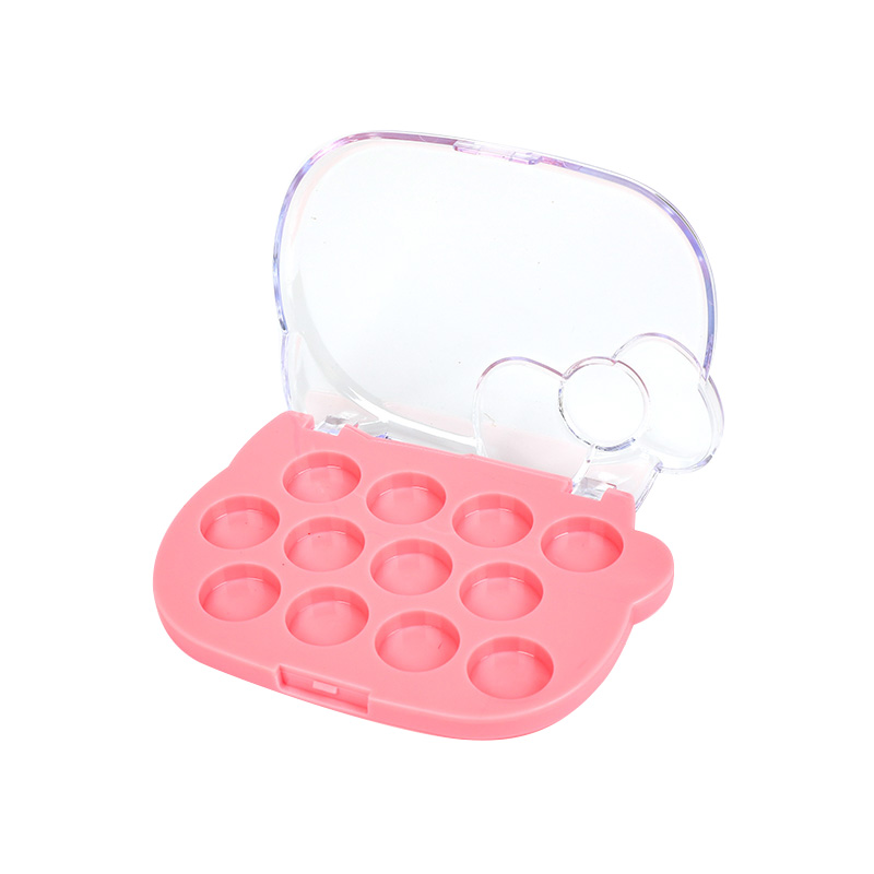 2317-12 Pink Cat Face 12 Grids Eyeshadow Case