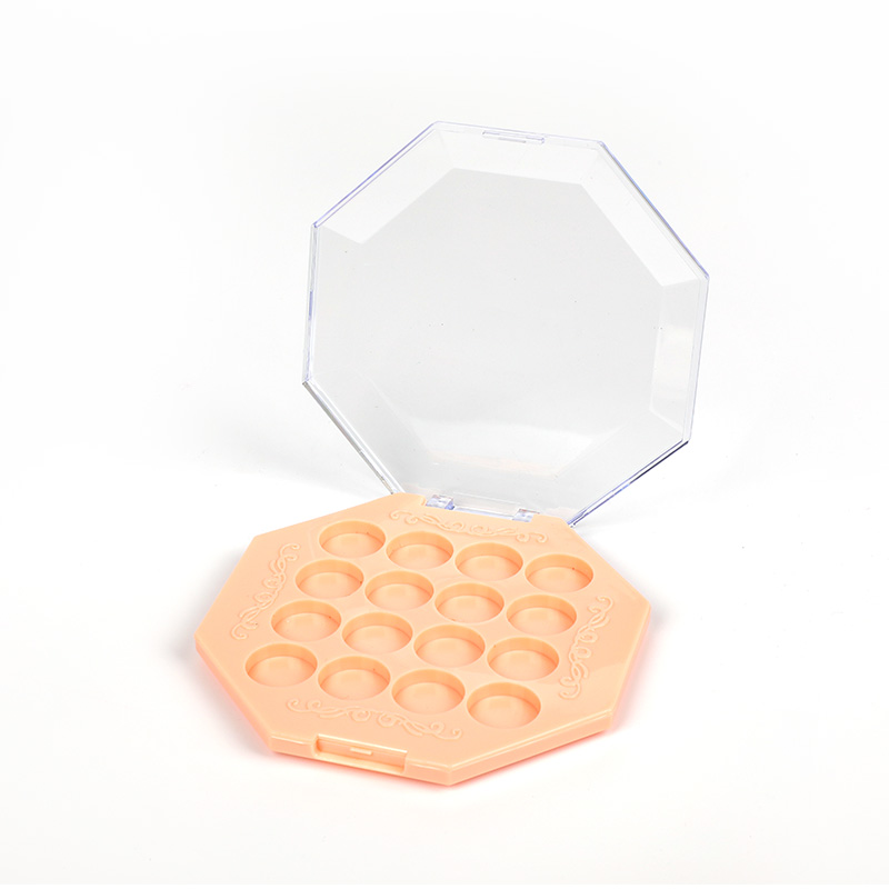 2218-16 Orange Hexagonal 16 Grids Eyeshadow Case